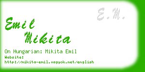 emil mikita business card